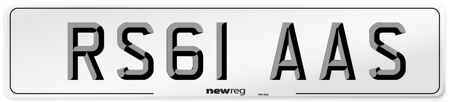 RS61 AAS Number Plate from New Reg
